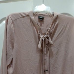 Mossimo NWT Plus Pink Crape Tie Neck Blouse